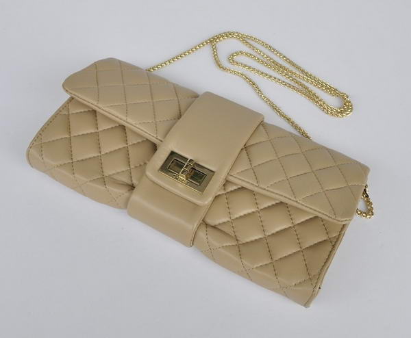 Fake Chanel Mademoiselle Turnlock Clutch Bags 2253 Apricot On Sale